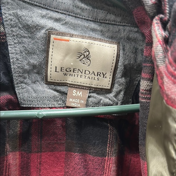 Legendary Whitetails Olive Green Vest with Red Plaid Shirt - Picture 3 of 4